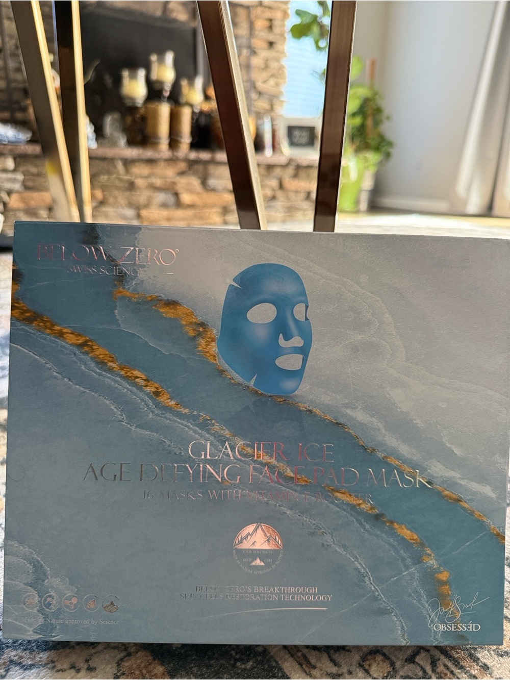Below Zero Glacier Ice Age Defying Face Pad Mask 16 pieces- Blue